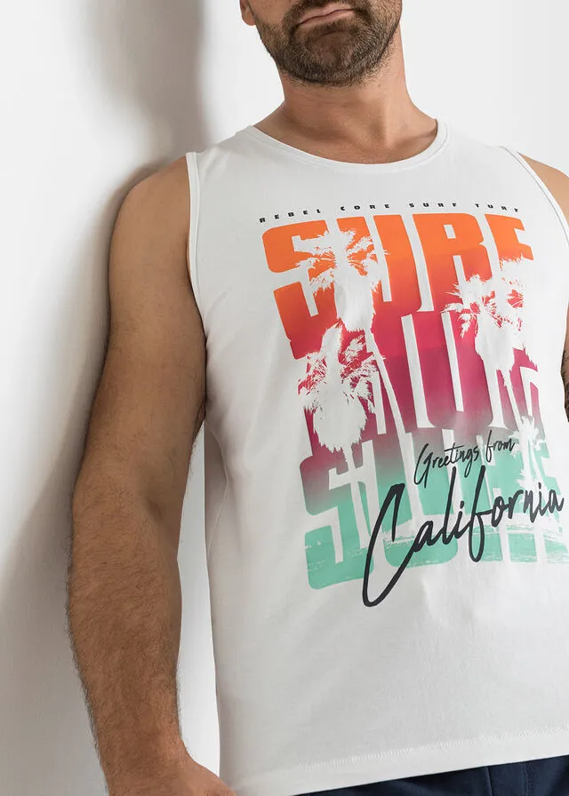 CAMISETA SIN MANGAS (2 UNIDADES) DE CORTE AJUSTADO AZUL MARINOBLANCO ESTAMPADO